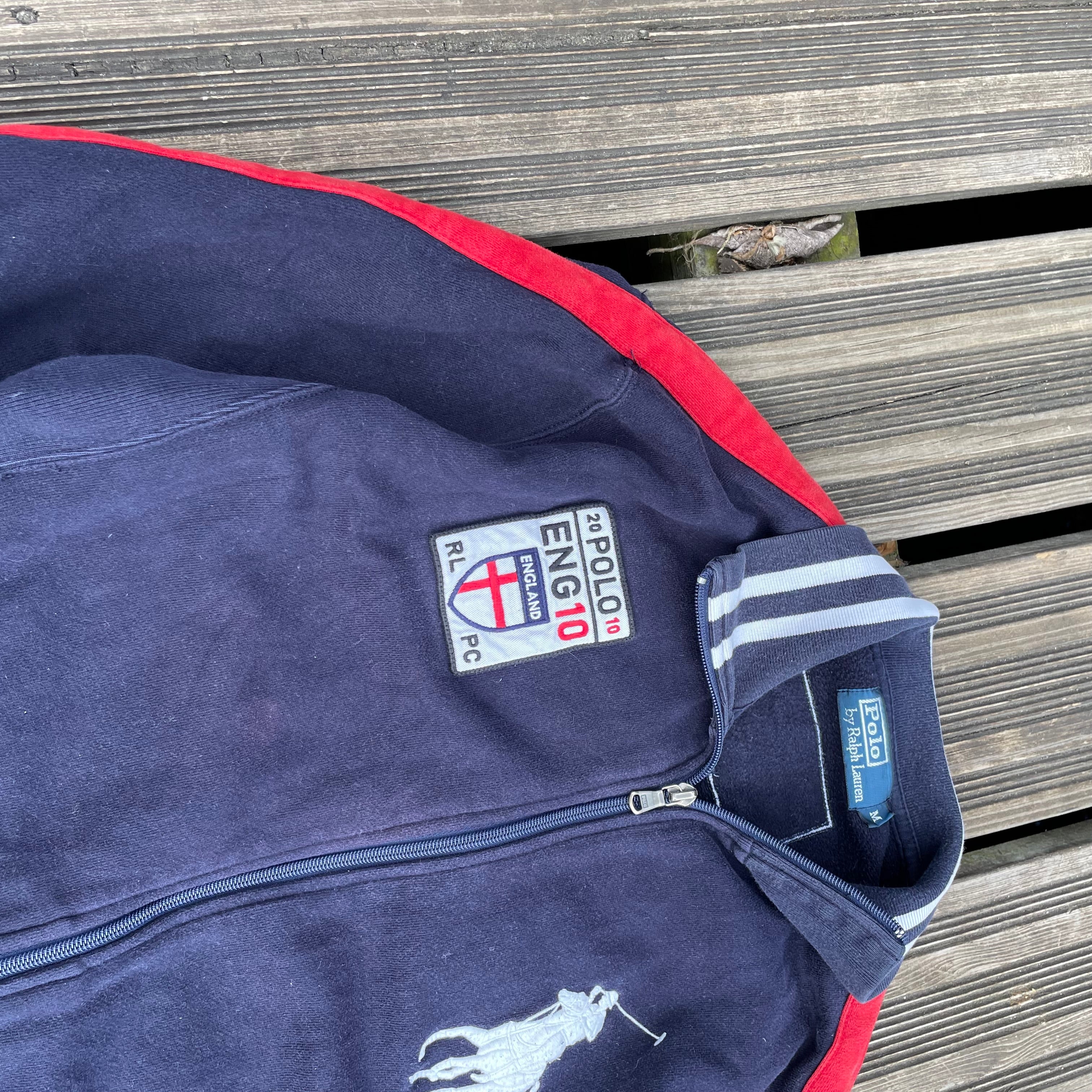 POLO RALPH LAUREN BIG PONY "ENGLAND" COUNTRY ZIP-UP -SIZE/S