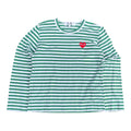 COMMES DES GARCON (CDG) GREEN AND WHITE LONGSLEEVE - SIZE/XS