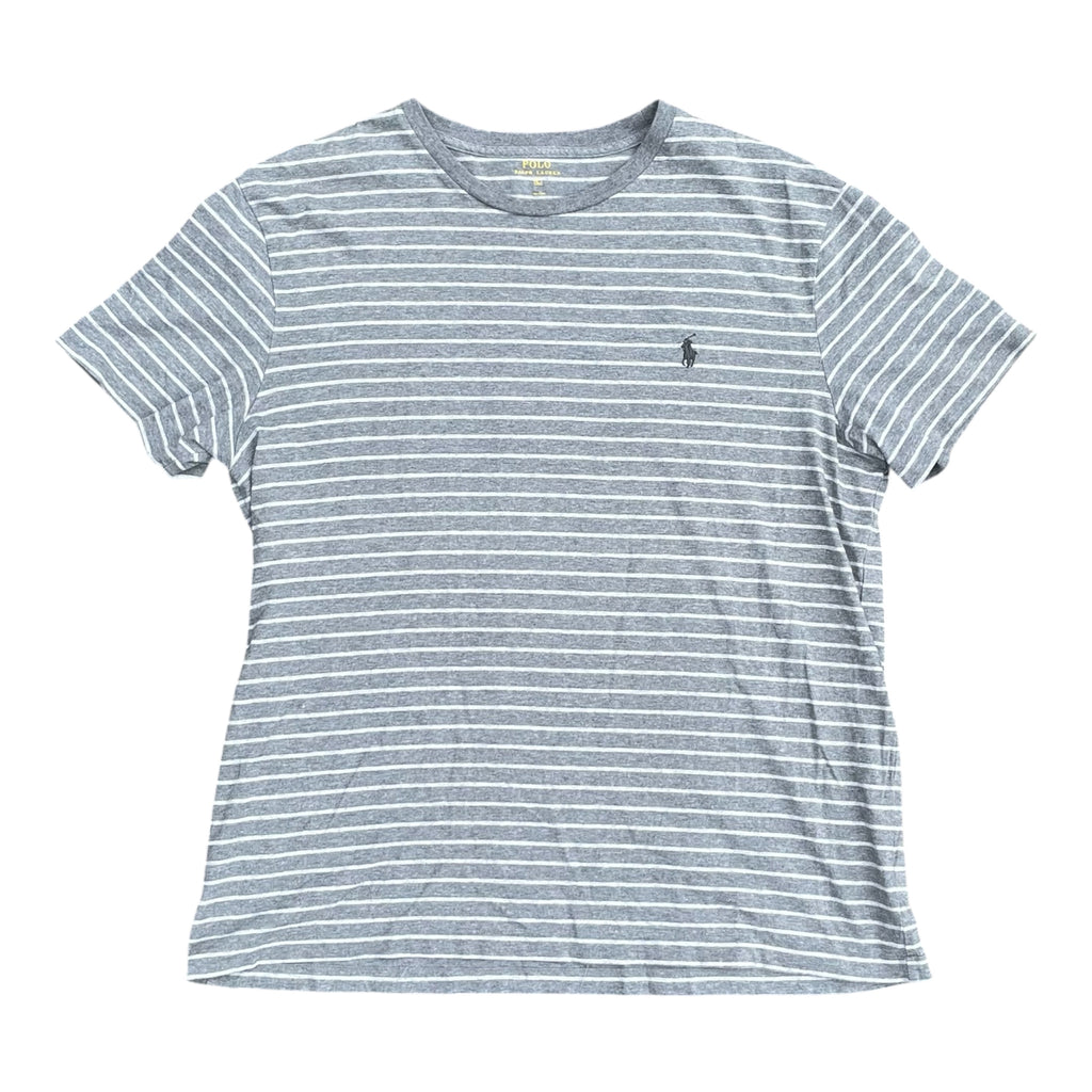 RALPH LAUREN T-SHIRT STRIBET GREY AND WHITE - SIZE/L