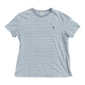 RALPH LAUREN T-SHIRT STRIBET GREY AND WHITE - SIZE/L